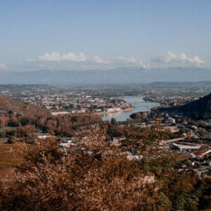 Vue panoramique sur Tournon-sur-Rhône et Tain-l'Hermitage (Paysage)