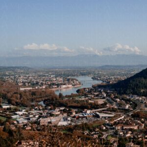 Vue panoramique sur Tournon-sur-Rhône et Tain-l’Hermitage (Portrait)